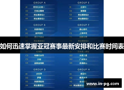如何迅速掌握亚冠赛事最新安排和比赛时间表