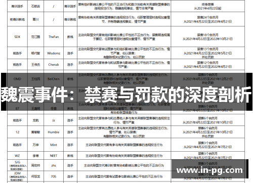魏震事件:禁赛与罚款的深度剖析 魏震事件:禁赛与罚款的深度剖析